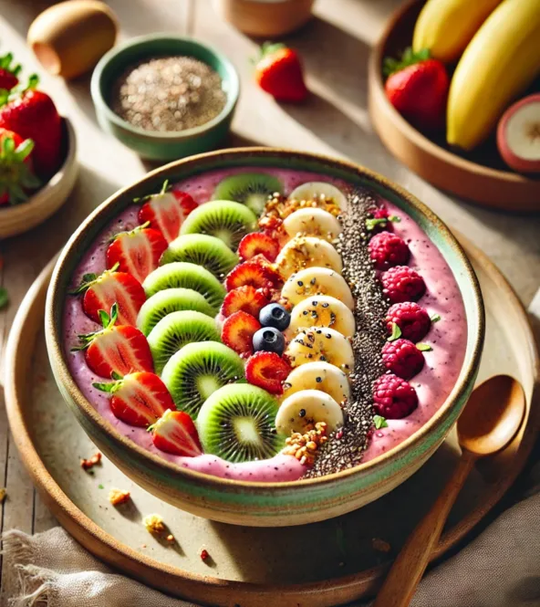 Smoothie bowl aux fruits et granola maison