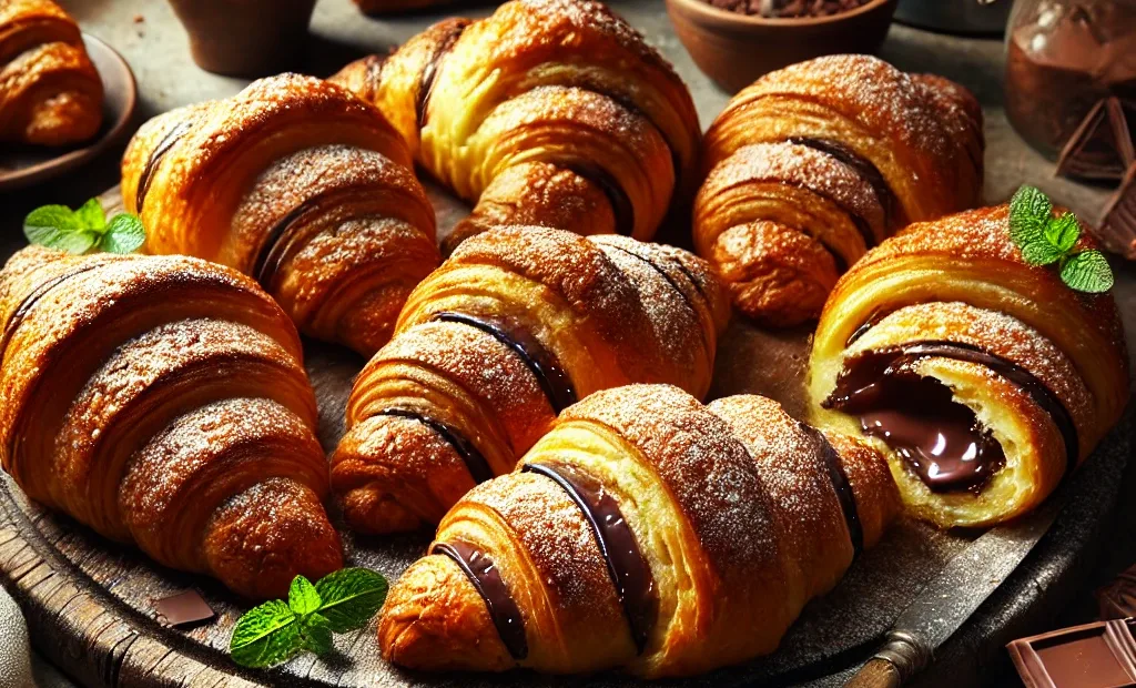 Croissants maison au beurre et au chocolat.webp