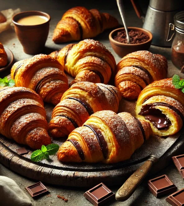Croissants maison au beurre et au chocolat.webp