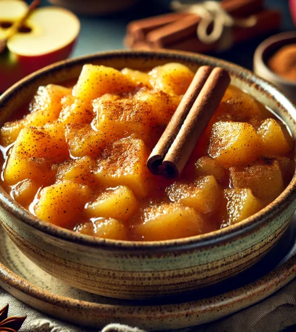 Compote de pommes épicée à la cannelle