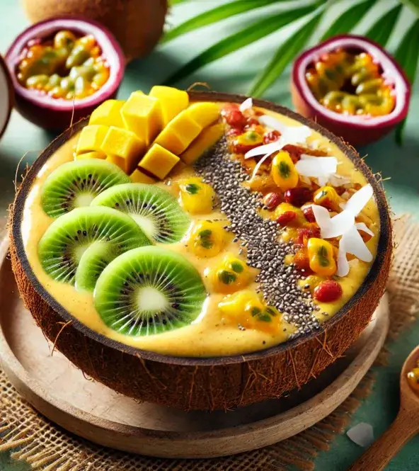 Smoothie bowl aux fruits exotiques