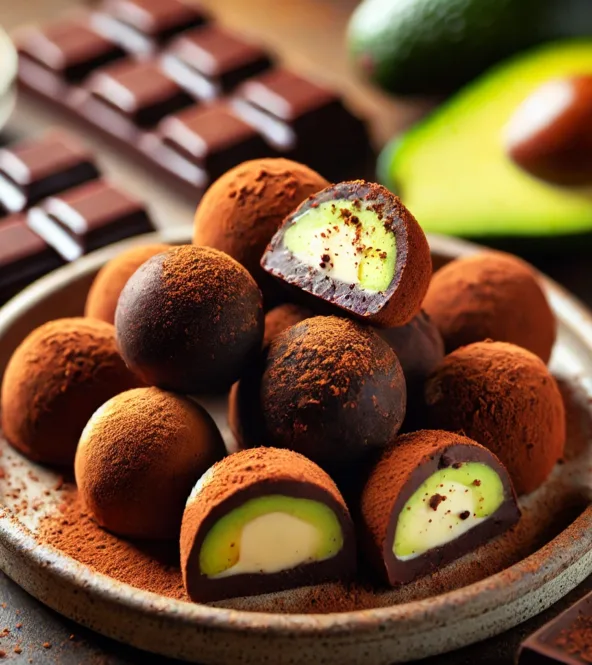 Truffes au chocolat noir et avocat