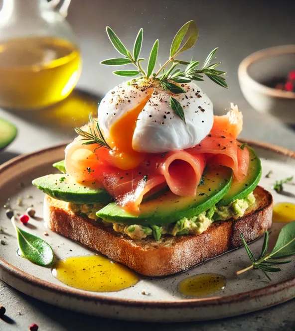tartines de saumon fumé avocat et œuf
