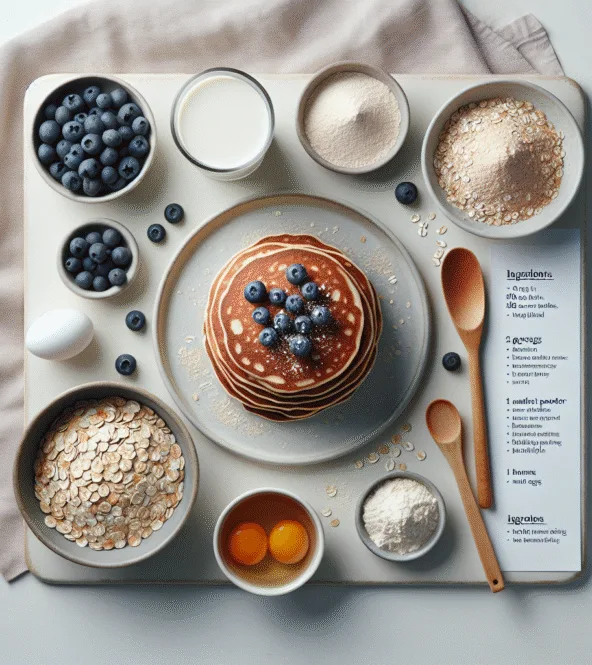 Pancakes protéinés à l'avoine et aux myrtilles