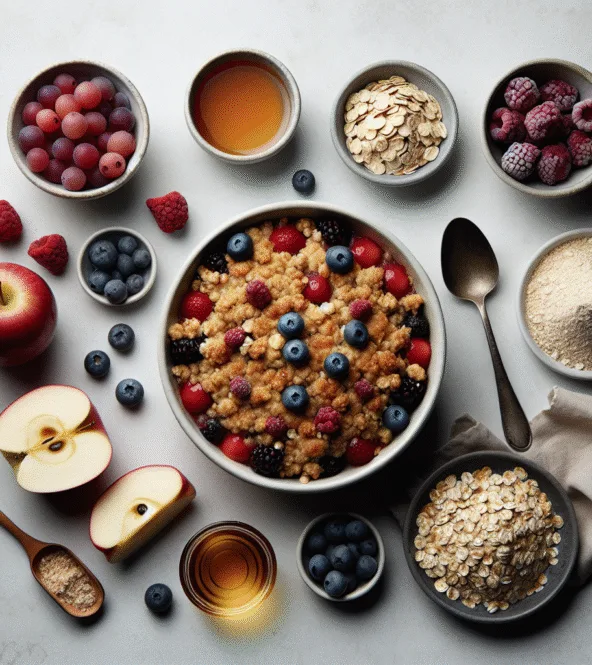 Crumble de fruits rouges et flocons d'avoine sans beurre