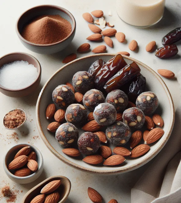 Energy balls dattes, amandes et cacao