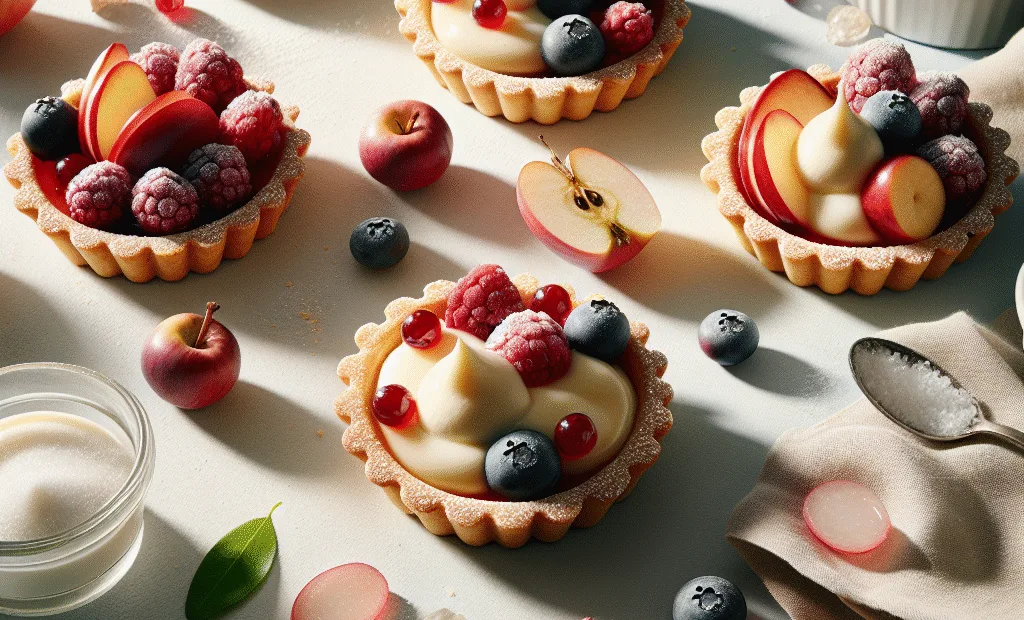 Tartelettes individuelles aux fruits rouges et crème vanille allégée
