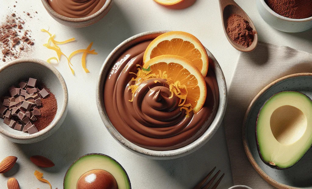 Crèmes dessert chocolat-avocat à l'orange (sans sucre ajouté)