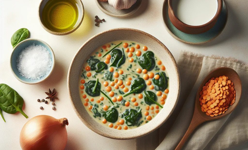 Curry de lentilles corail aux épinards et lait de coco léger