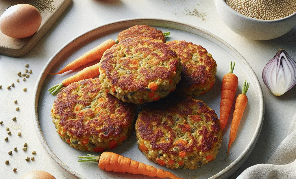 Galettes végétales de quinoa et carottes au cumin