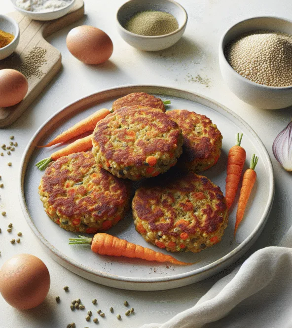 Galettes végétales de quinoa et carottes au cumin