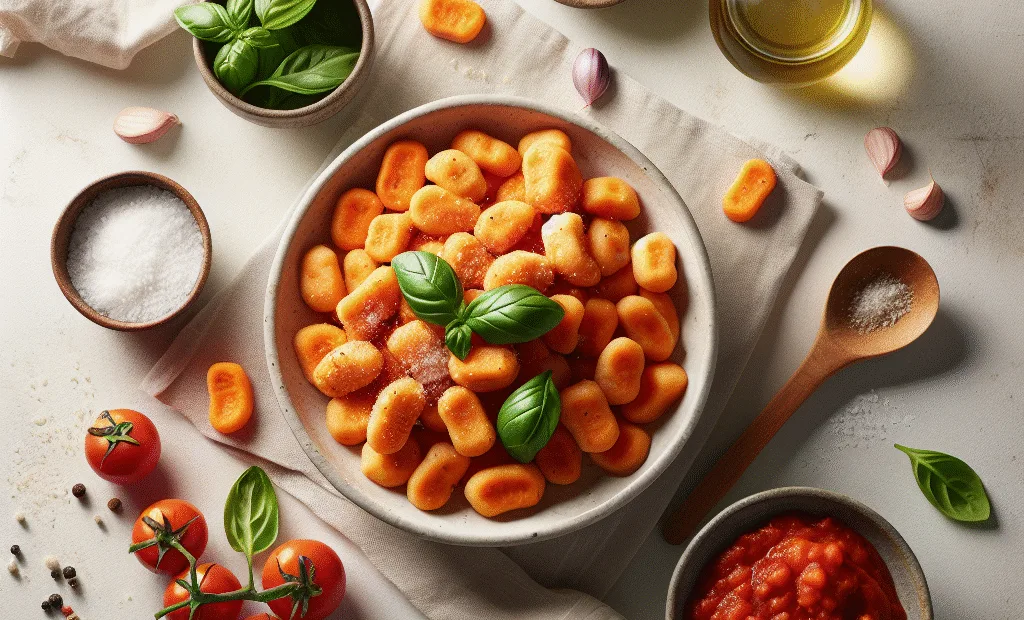 Gnocchis de Patate Douce, Sauce Tomate Maison et Basilic