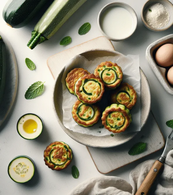 Mini-cakes salés aux courgettes et menthe fraîche
