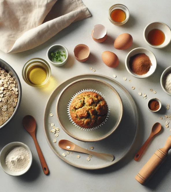 Muffins à l'avoine et courgettes, sans sucre ajouté