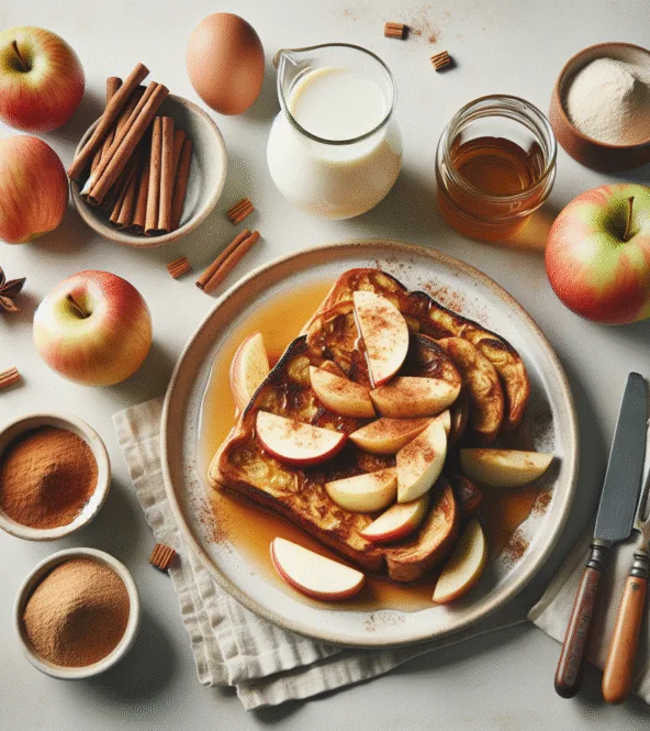 Pain perdu complet aux pommes et cannelle (sans sucre ajouté)