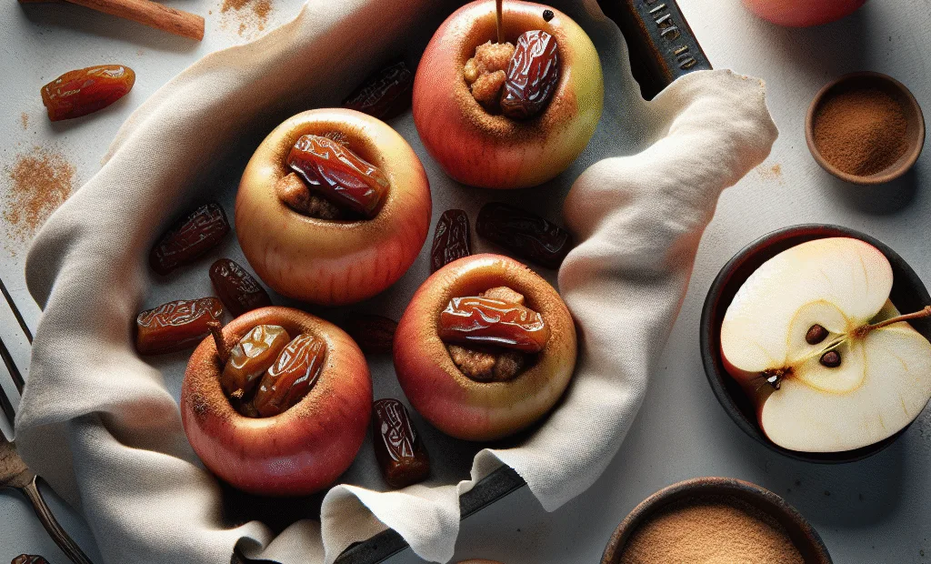 Pommes au four farcies aux dattes et cannelle