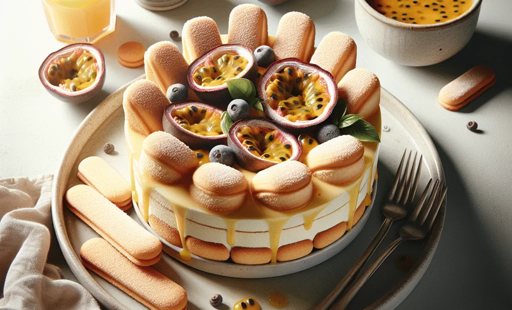 Tiramisu léger aux fruits de la passion et biscuits à la cuillère