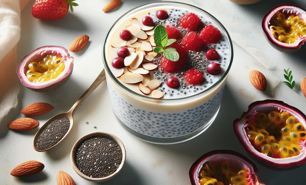 Verrine de Chia Coco-Passion, Fruits Rouges et Éclats d'Amandes