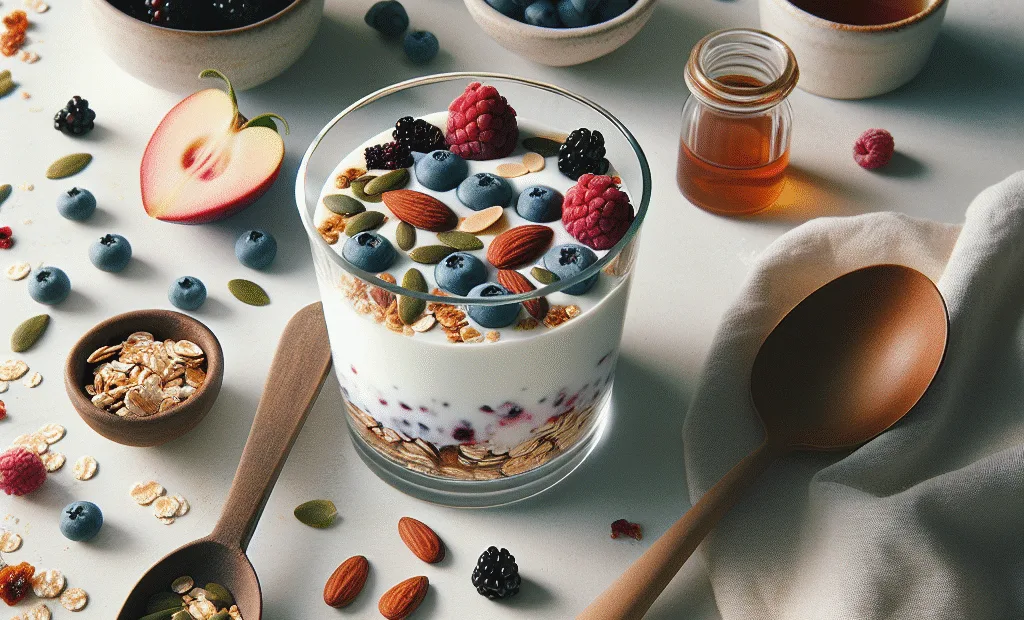 Verrine de skyr aux fruits des bois et granola maison allégé