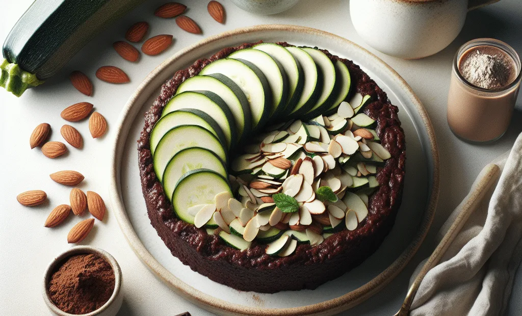 Moelleux au chocolat sans cuisson à la courgette et purée d'amande