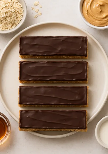 Barre protéinée maison chocolat noir, avoine et beurre de cacahuète