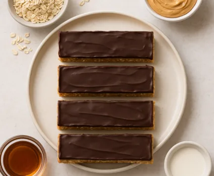 Barre protéinée maison chocolat noir, avoine et beurre de cacahuète