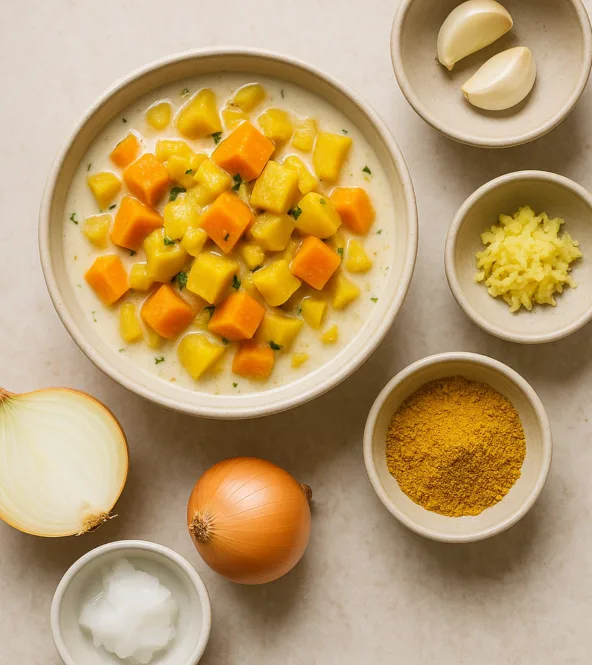 Curry végétarien de légumes d'hiver et lait de coco léger